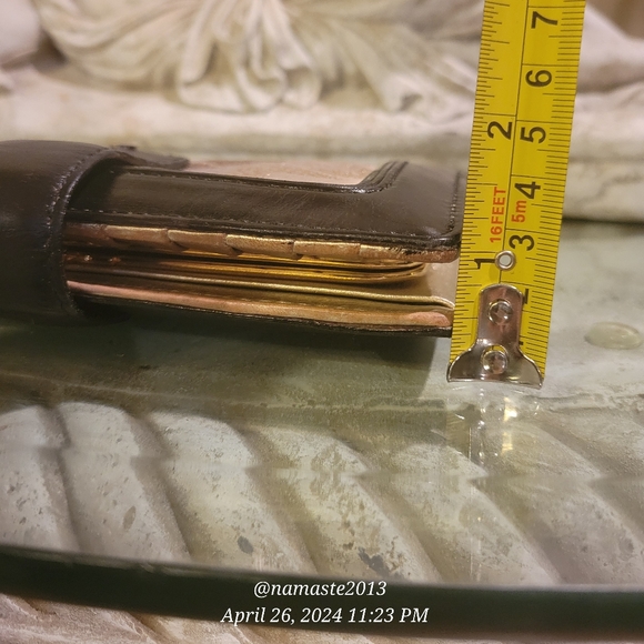 L.A.M.B. by Gwen Stefani Gold Glam Leather Fabric Wallet Designer Luxury #102 - Picture 11 of 16